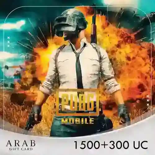 بطاقة شحن شدات ببجي 1500+ Free 300 UC